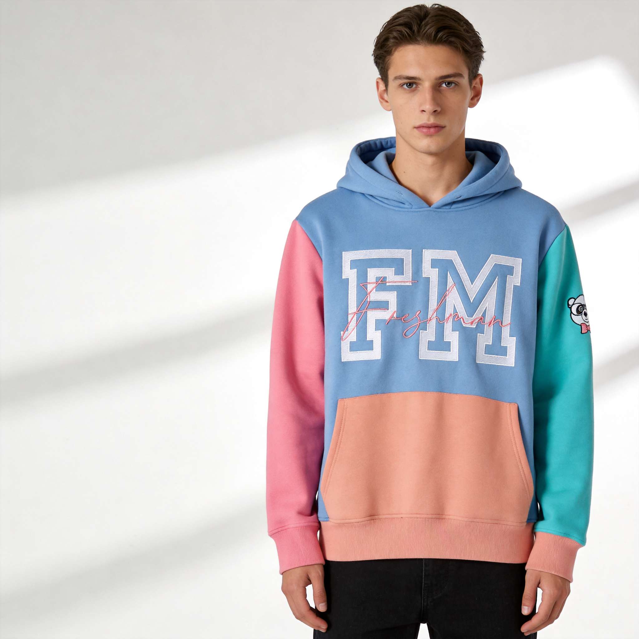 Men's toothbrush stitch embroidery hoodie custom streetwear