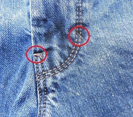 Vintage chain stitch embroidery detail