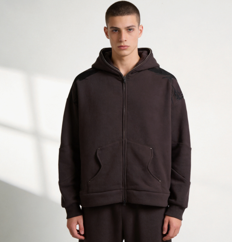 Felpe con cappuccio oversize con zip