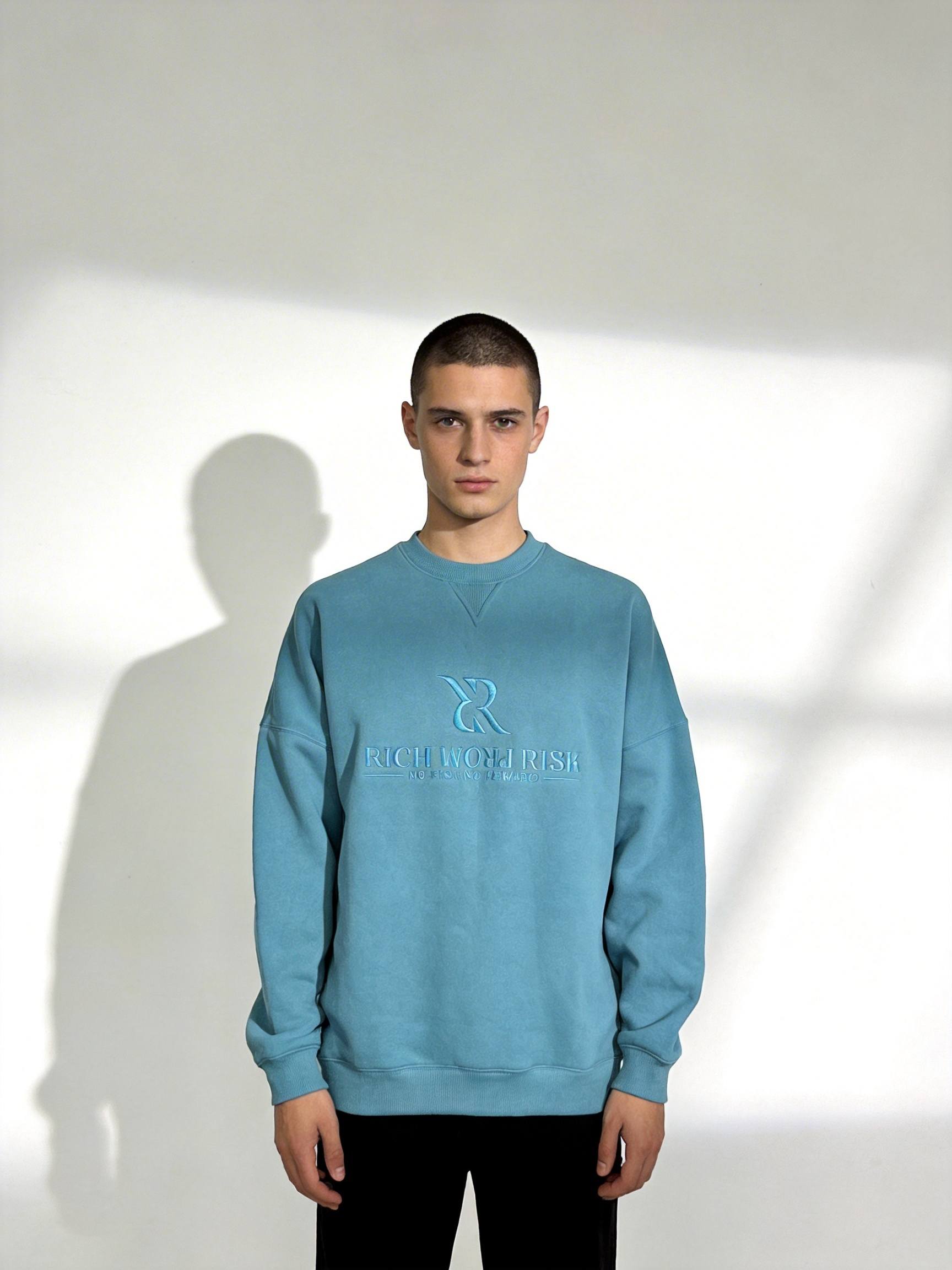 Custom embossed sweatshirt with raised texture