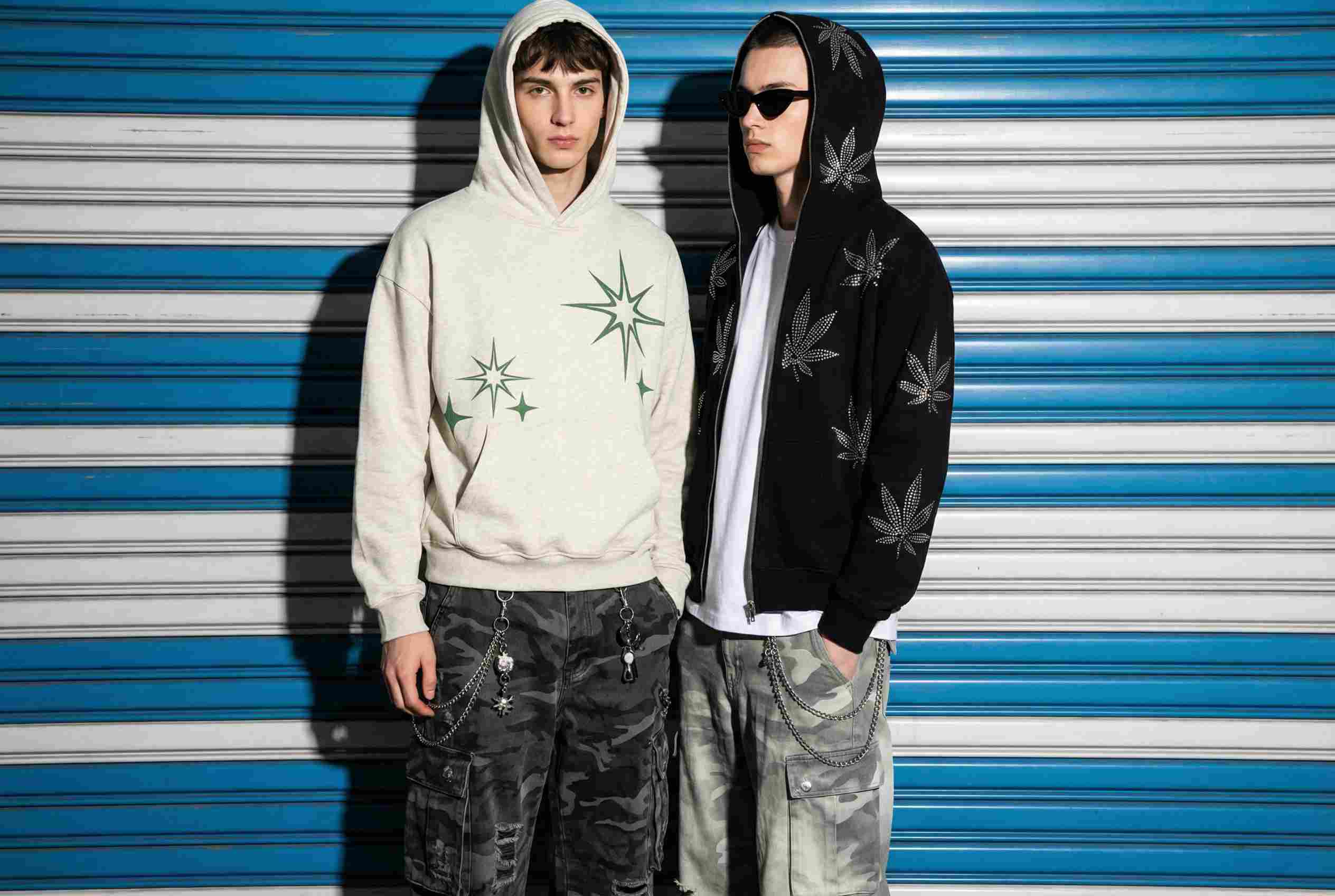 Custom hoodies with rhinestone decoration for fashion brands