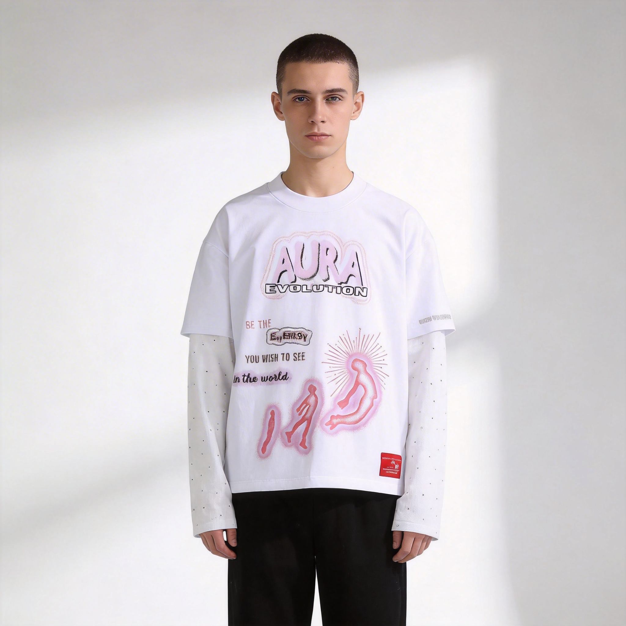 Custom fake two-piece layered t-shirt design