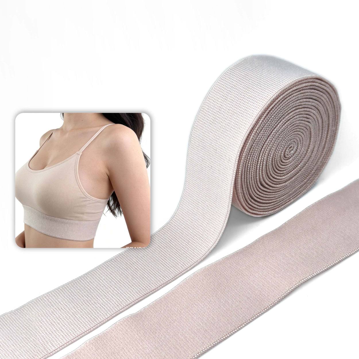 Elastic bands for apparel waistbands and garment trim