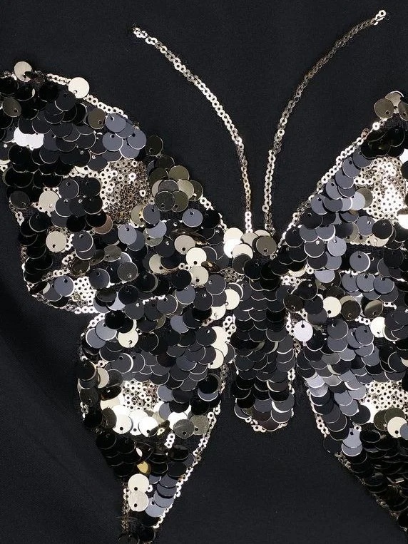 Embroidery with beads and sequins for luxury apparel