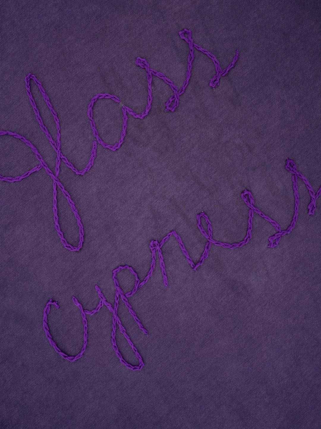 Rope embroidery detail on custom clothing