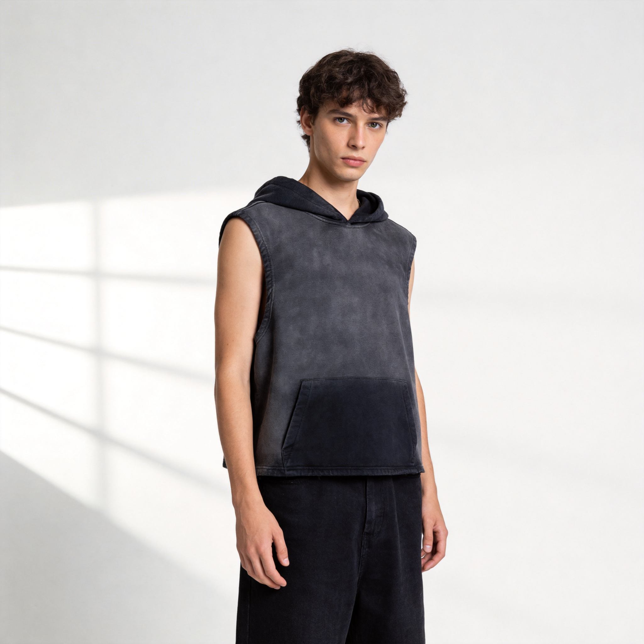 Hooded tank tops sleeveless hoodie style