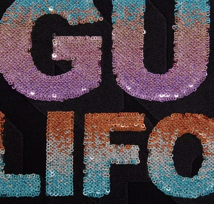 Love sequin embroidery patches for custom apparel