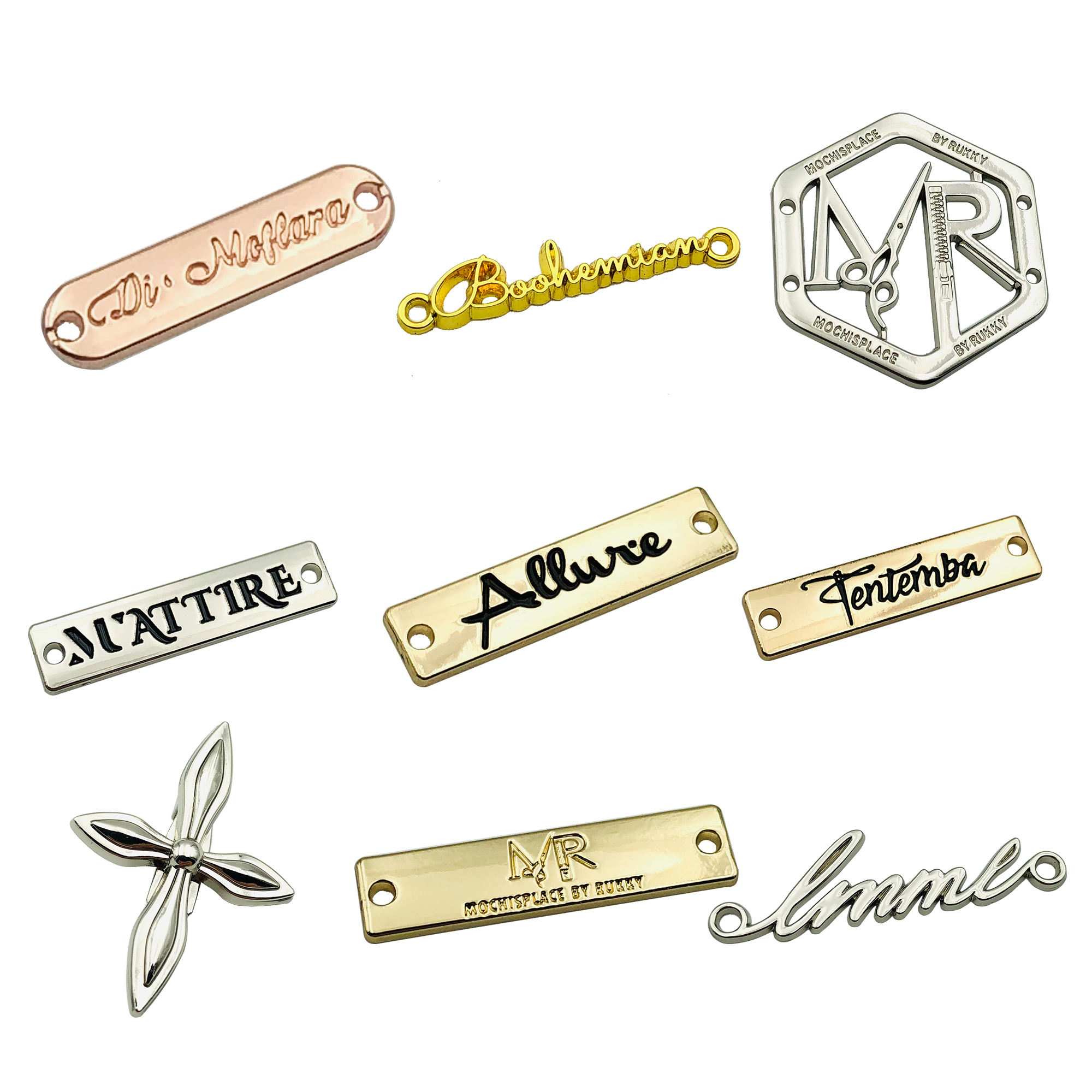 Custom metal label for fashion manufacturing