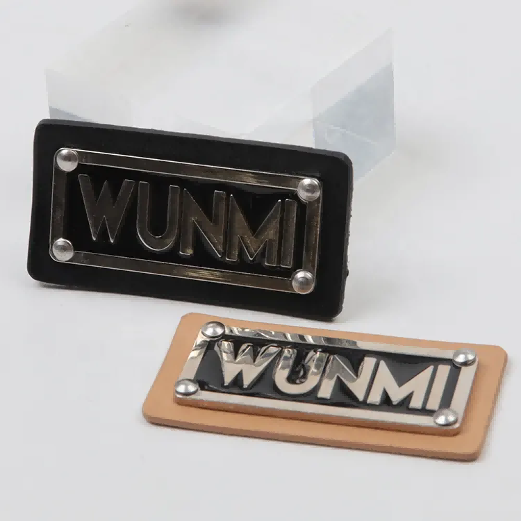 Custom metal label for apparel branding