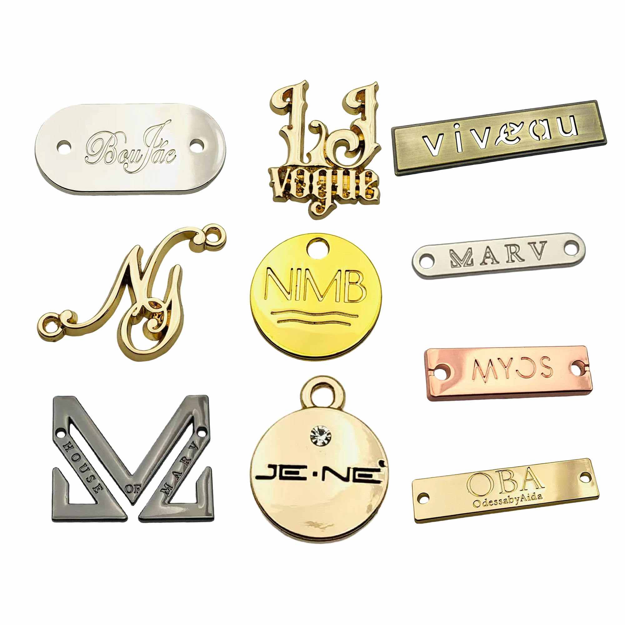 Custom metal label for private label apparel