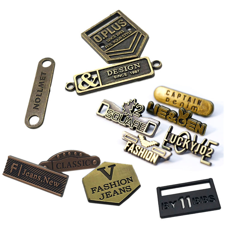 Metal brand label for clothing manufacturing