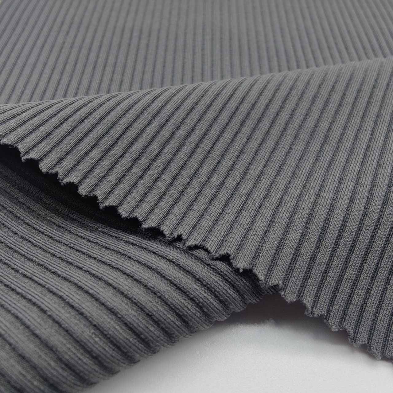 Rib knit fabric for custom apparel manufacturing
