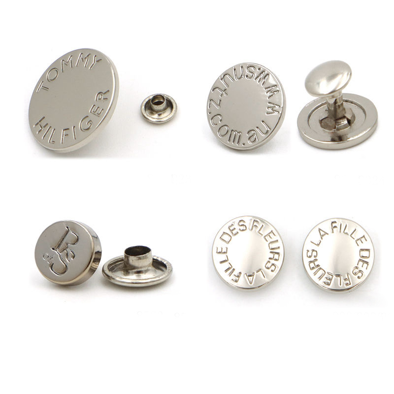 Metal rivets for custom clothing and apparel