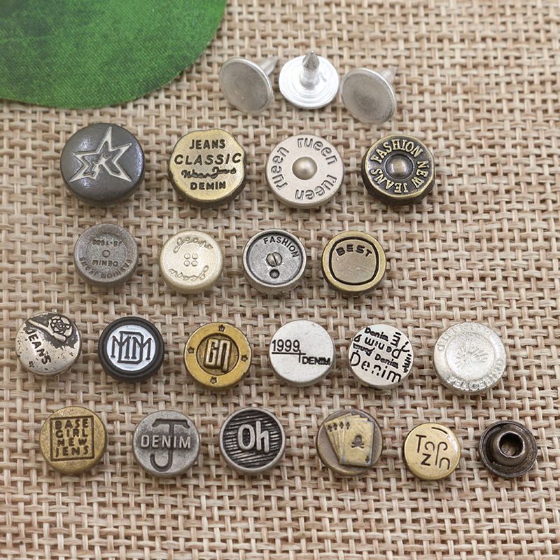 Metal rivets for custom clothing and apparel