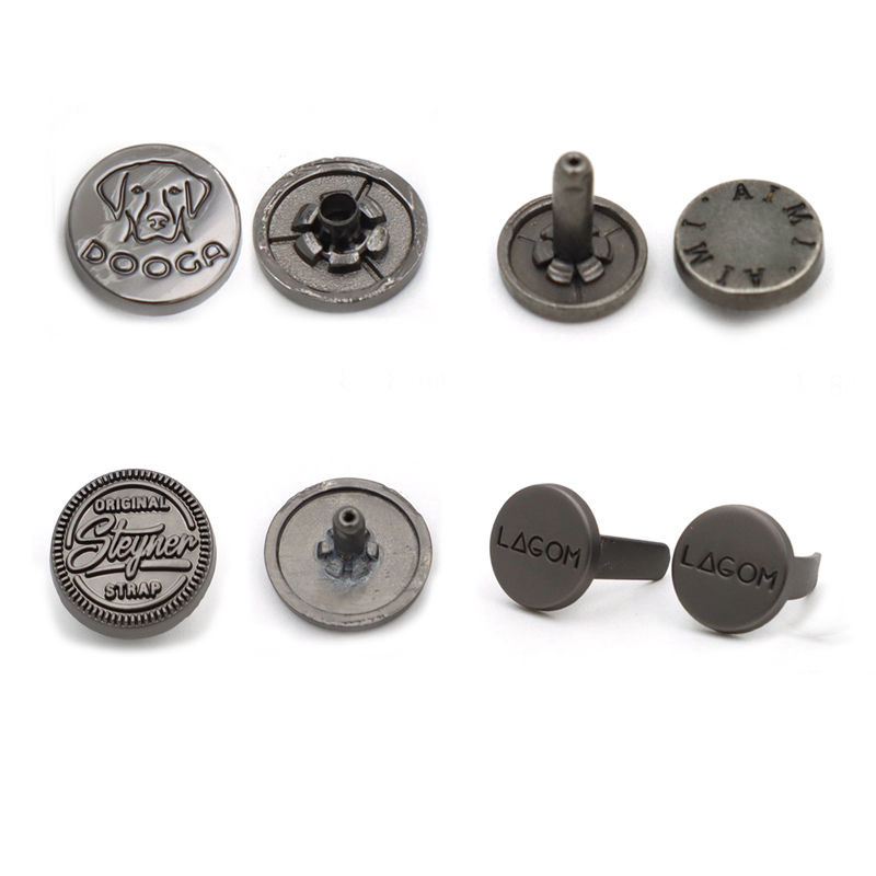 Metal rivets for custom clothing and apparel