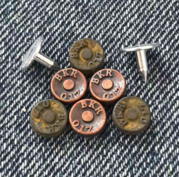 Metal rivets for custom clothing and apparel
