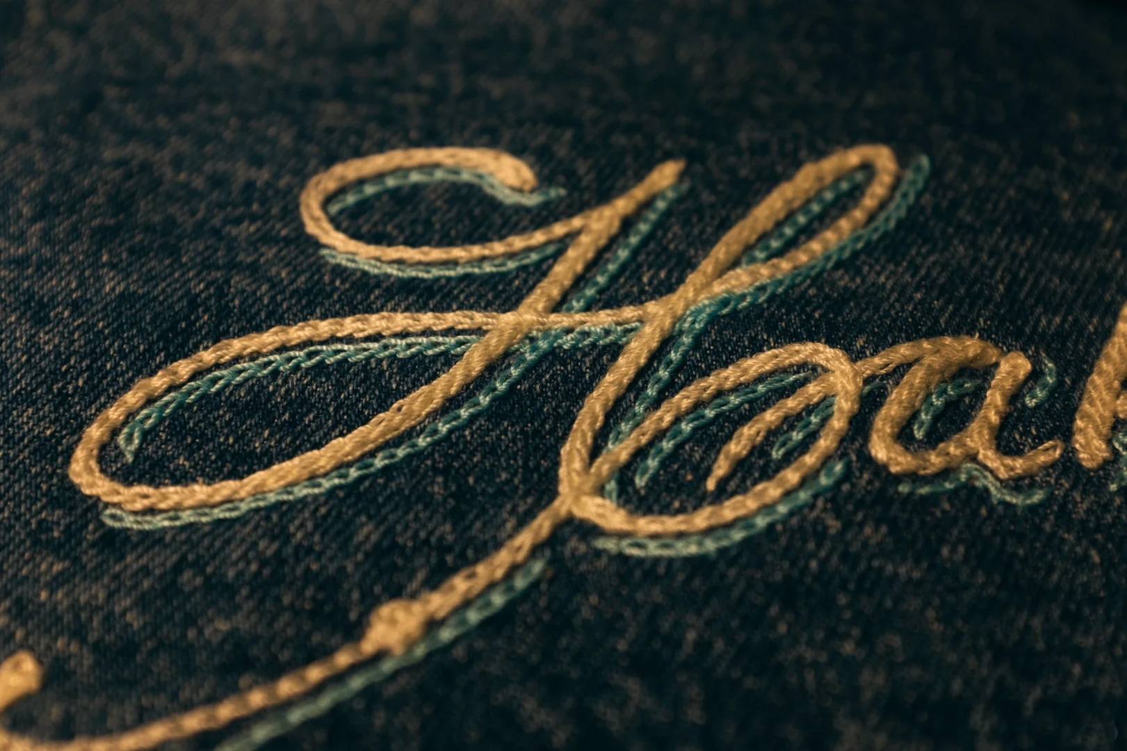 Rope font embroidery design for custom apparel