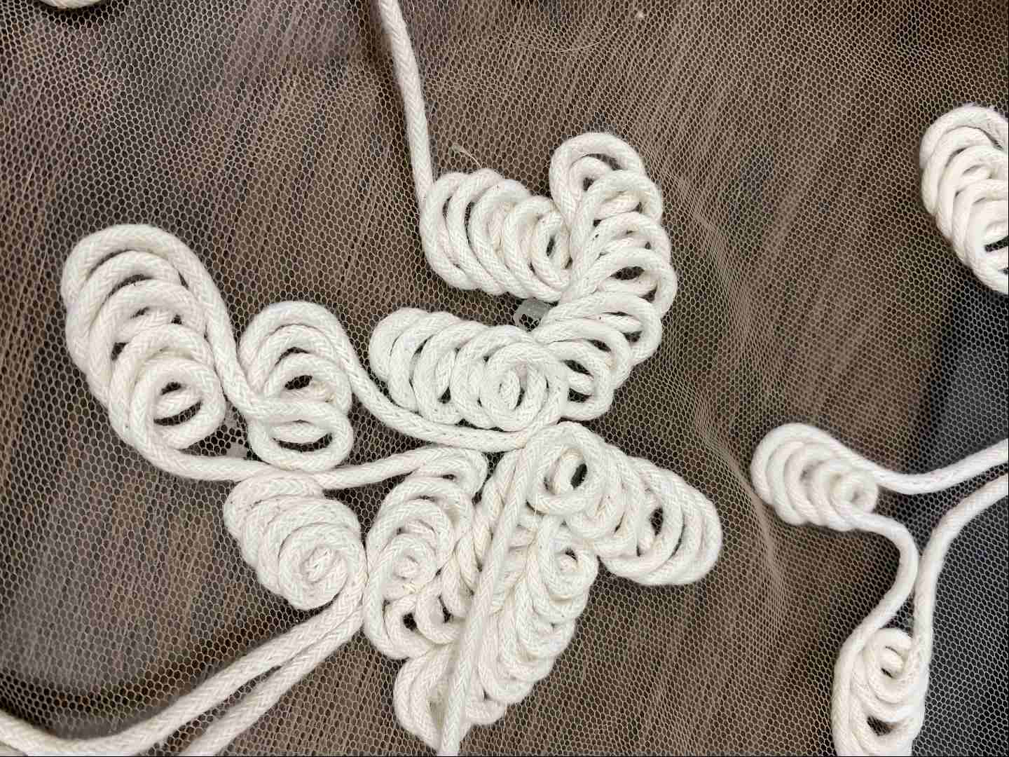 Rope stitch embroidery on custom apparel