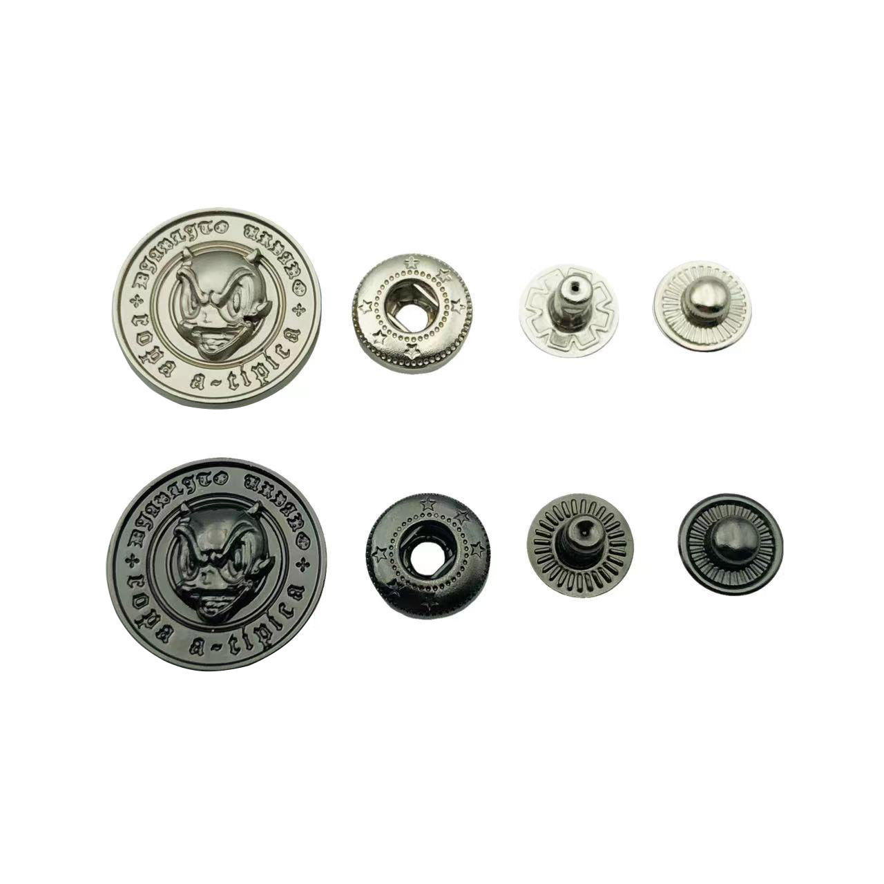 Snap buttons for custom apparel manufacturing