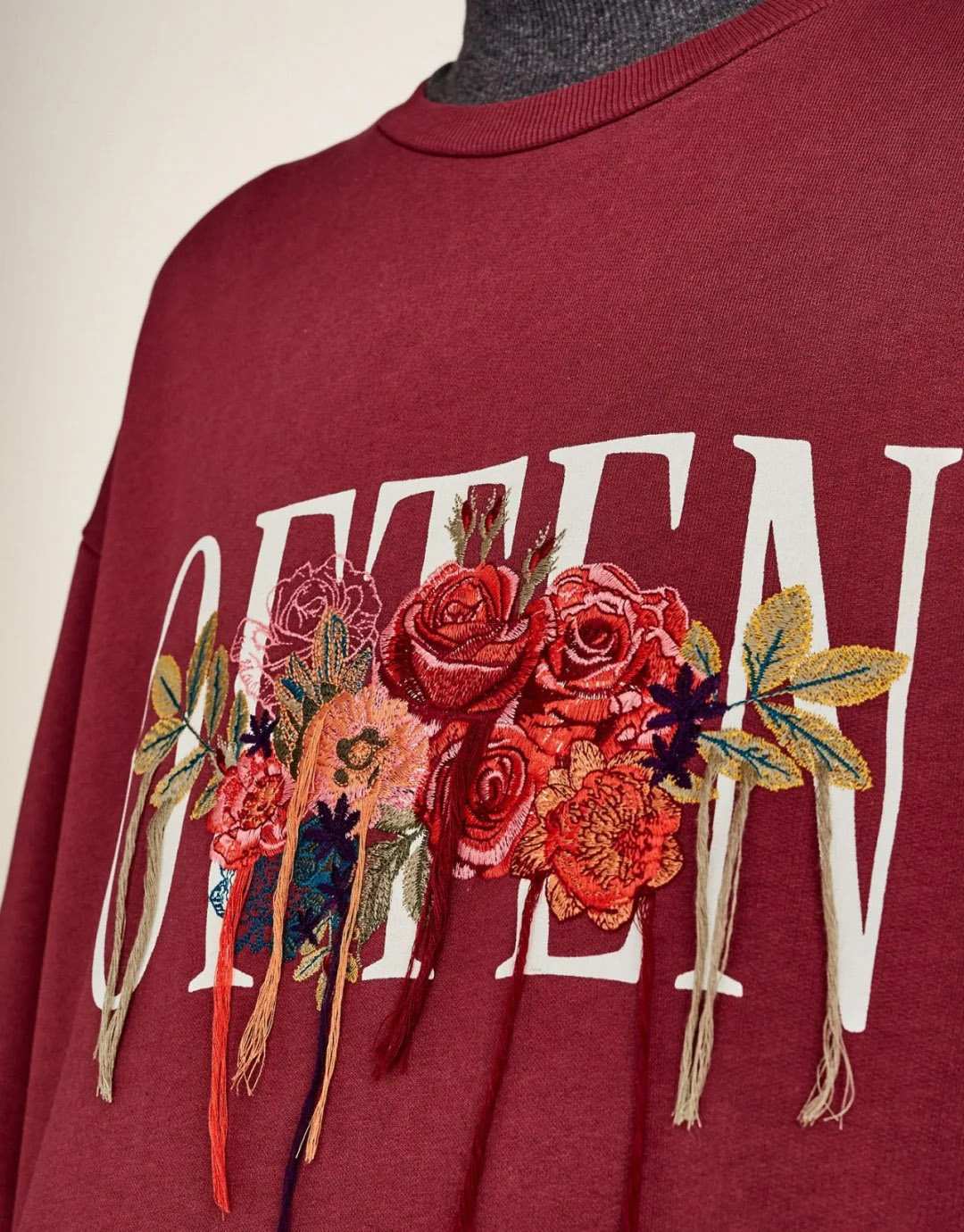 Tassel embroidery on custom apparel