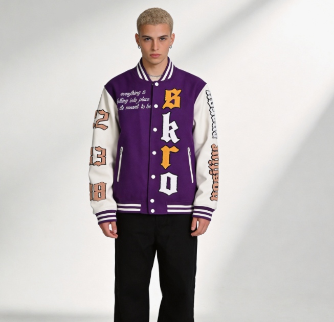 Custom baseball jacket varsity outerwear manufacturing