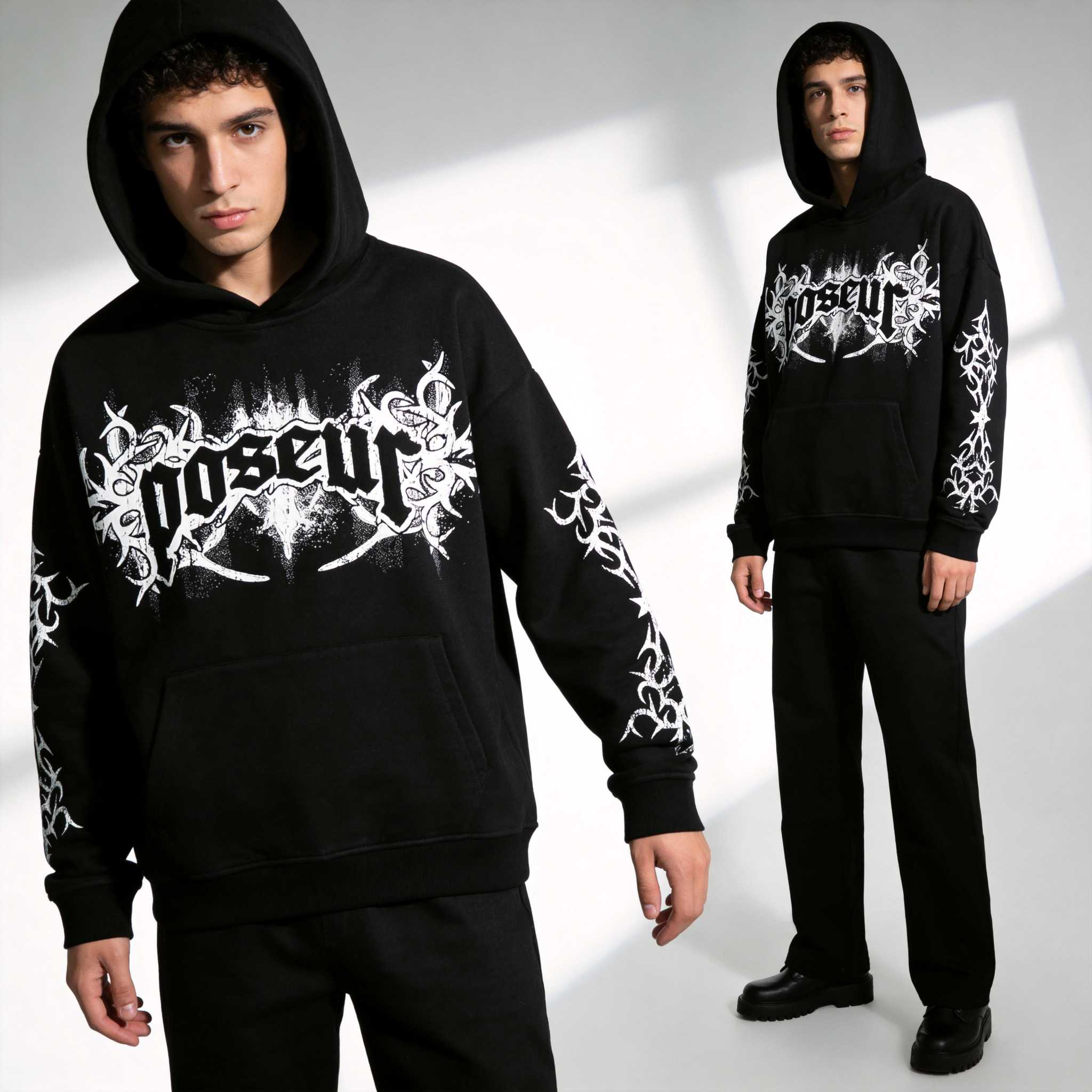 Custom color block hoodie streetwear manufacturing