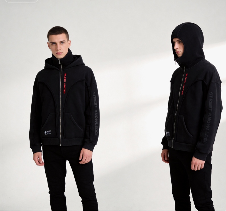 Custom color block hoodie streetwear manufacturing