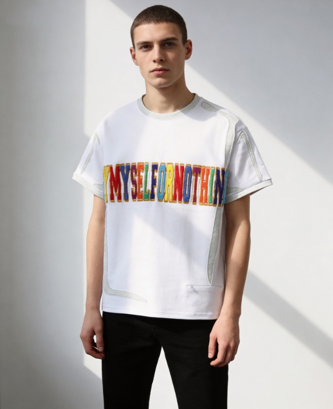High quality cotton t-shirt with 3D puff printing