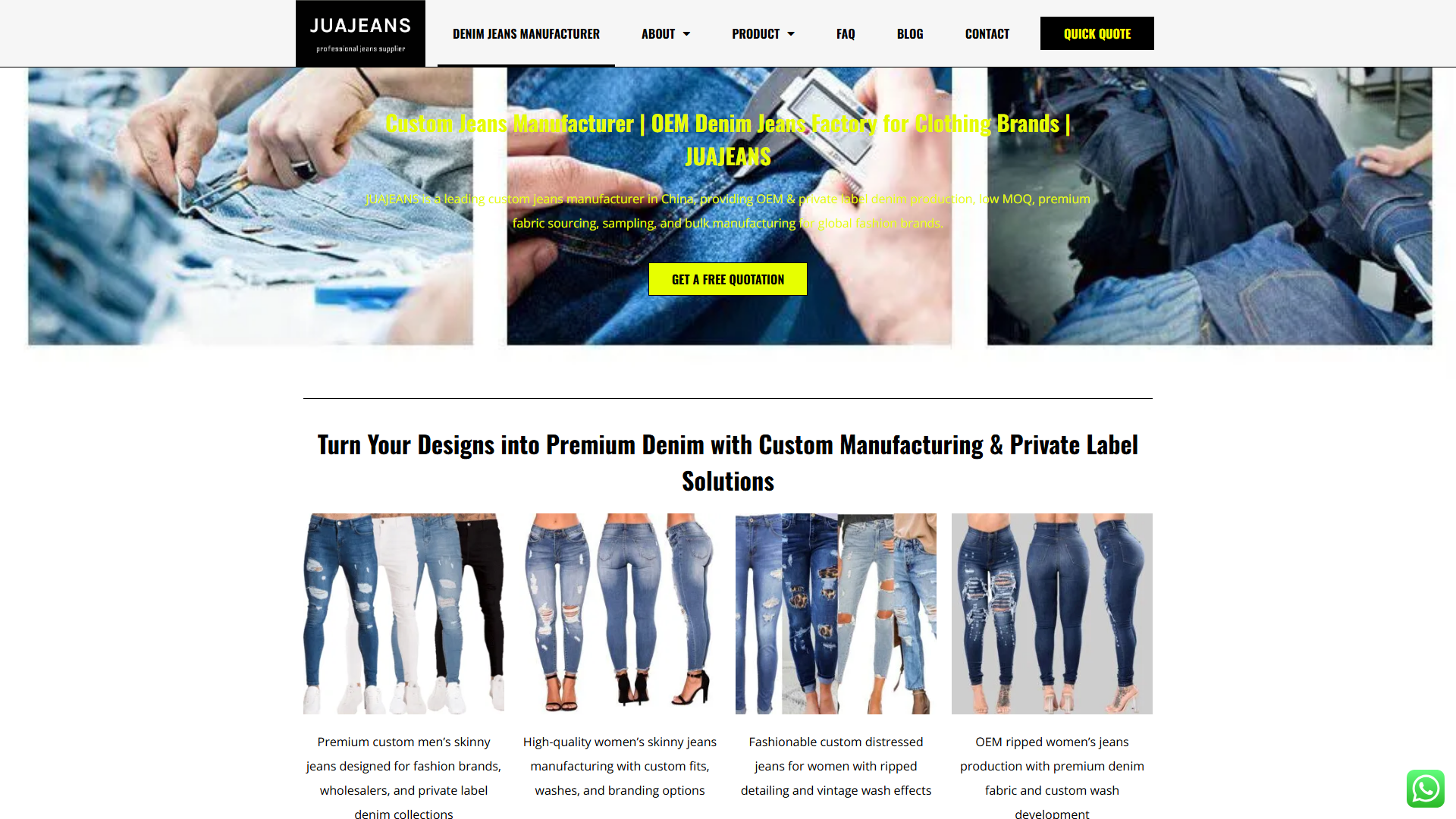 JUAJEANS china clothing manufacturer